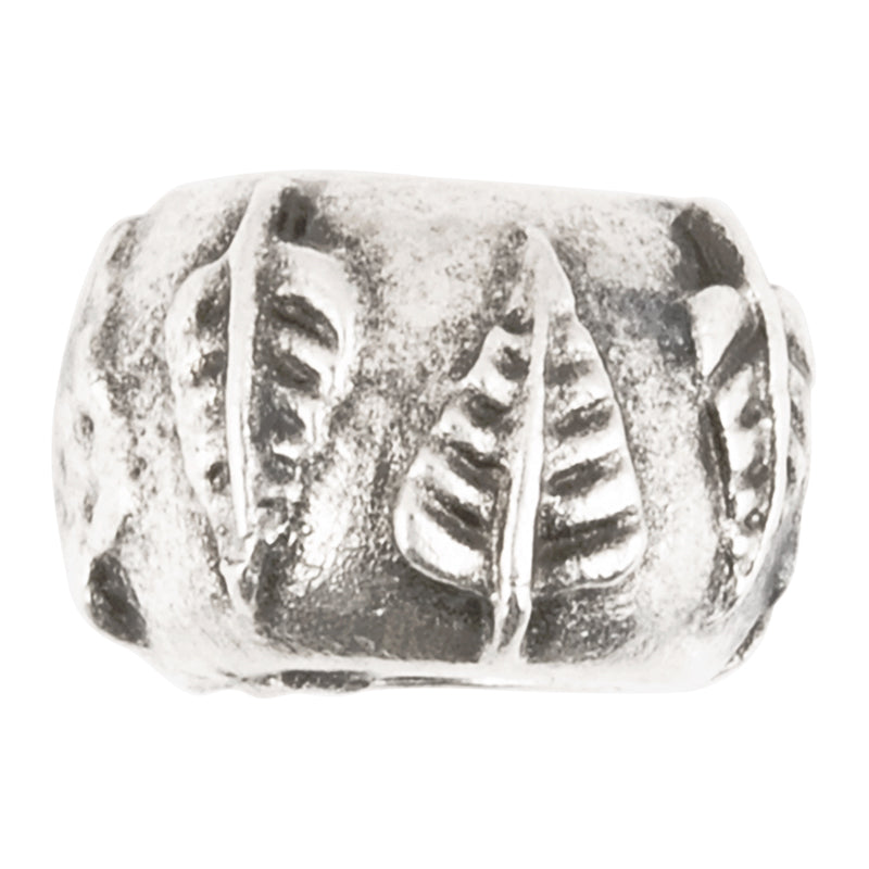 Casting Beads-9x15mm Rondelle with Leaves-Antique Silver