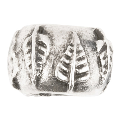Casting Beads-9x15mm Rondelle with Leaves-Antique Silver