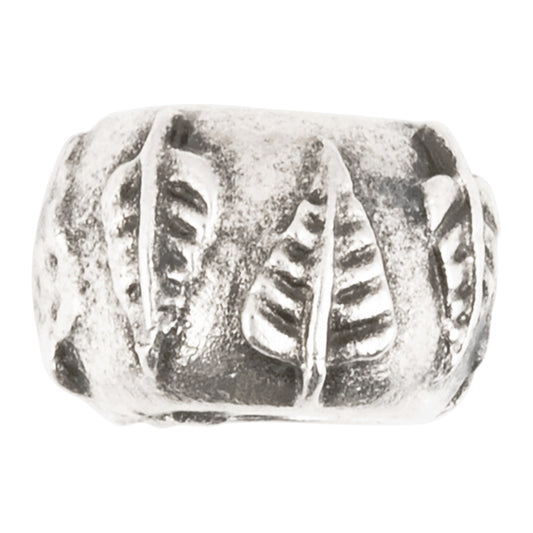 Casting Beads-9x15mm Rondelle with Leaves-Antique Silver