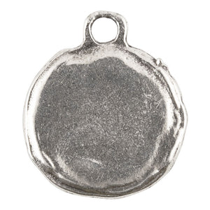 Casting Charm-14x17mm Round Granulated Frame-Antique Silver