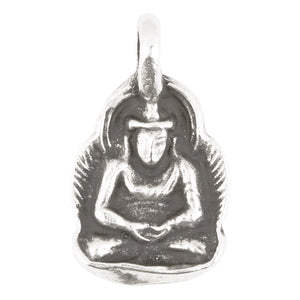 Casting Charm-14x25mm Small Buddha Amulet-Antique Silver
