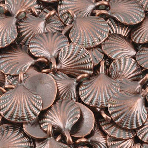 Casting Charm-15x18mm Clam Shell-Antique Copper