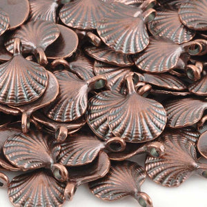Casting Charm-15x18mm Clam Shell-Antique Copper