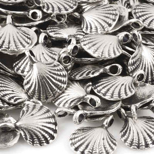 Casting Charm-15x18mm Clam Shell-Antique Silver
