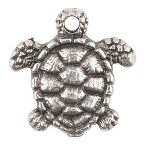 Casting Charm-17mm Tiny Turtle-Antique Silver