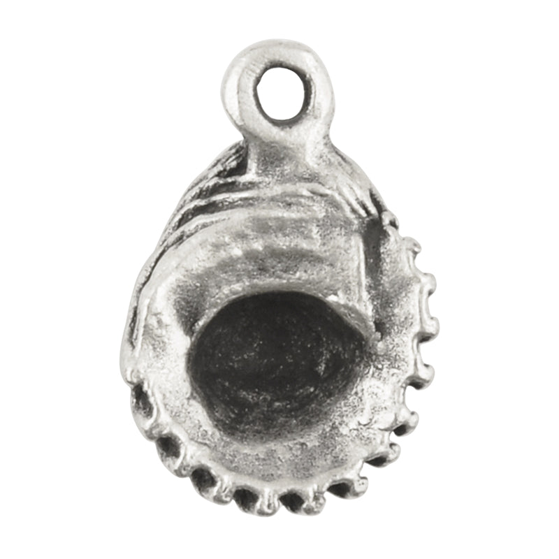 Casting Charm-18x20mm Swirled Cockle Shell-Silver-Quantity 1