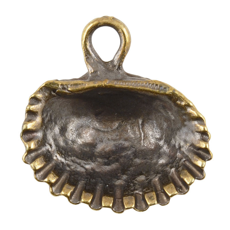 Casting Charm-20mm Cockle Shell-Antique Bronze