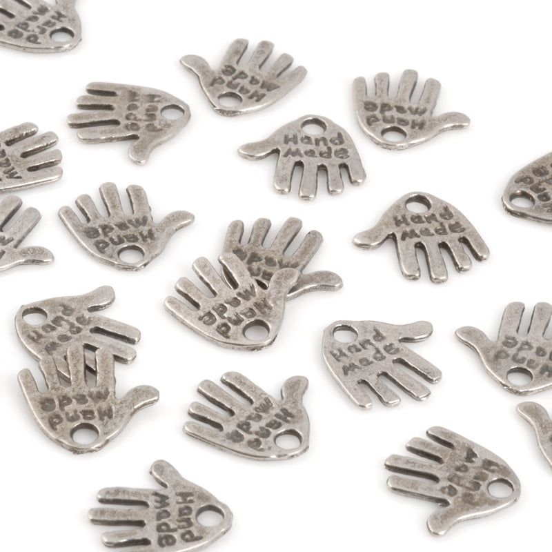 Casting Charms-20mm Hand Made Tag-Antique Silver-Quantity 5