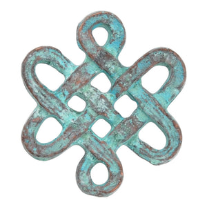 Casting Connector-15x16mm Endless Knot-Green Patina