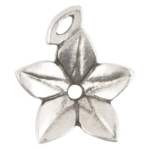 Casting Pendant-20x23mm Drop Flower-Antique Silver