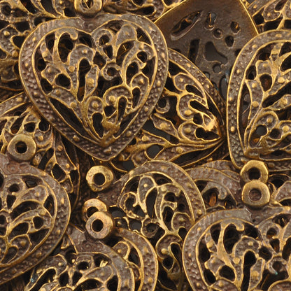 Casting Pendant-24x27mm Ornate Heart-Antique Bronze-Quantity 1