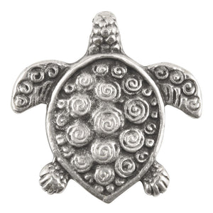 Casting Pendant-31x32mm Ornate Turtle-Antique Silver