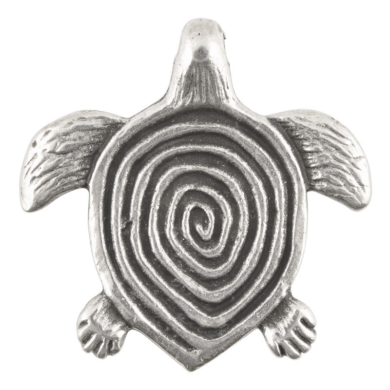 Casting Pendant-31x32mm Ornate Turtle-Antique Silver