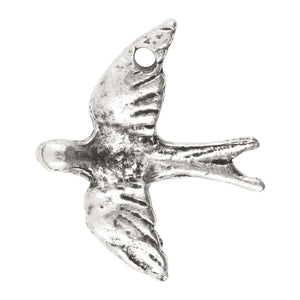 Casting Pendant-35x30mm Flying Dove-Antique Silver