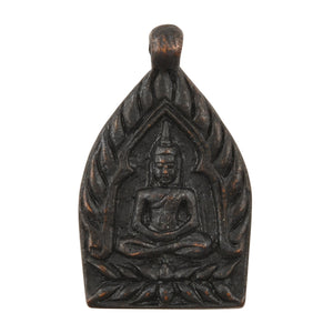 Casting Pendants-Brass-24x37mm Buddha Amulet-Flat Black-Thailand-Quantity 1