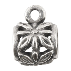 Castings-11x13mm Flower Bail With Ring Casting-Antique Silver