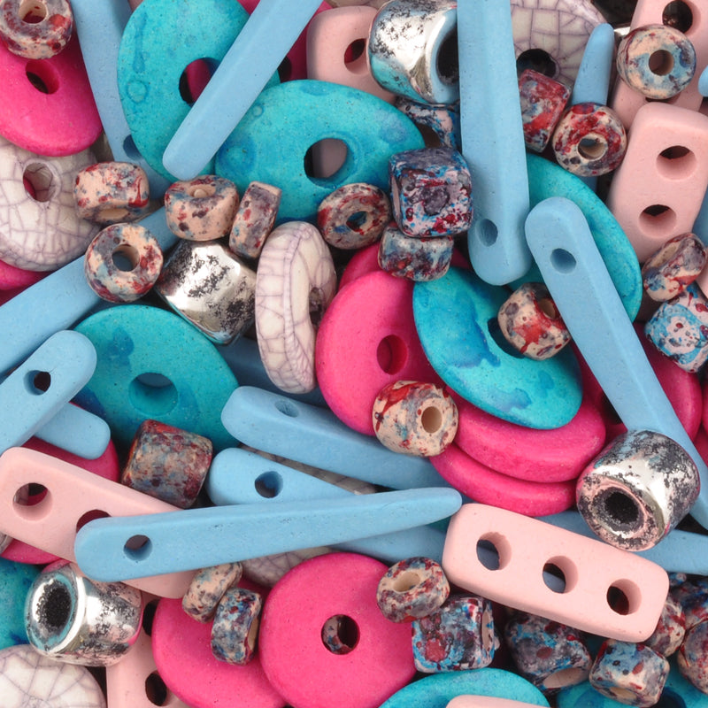 Ceramic Bead Mix-Arctic Pink-15 Grams