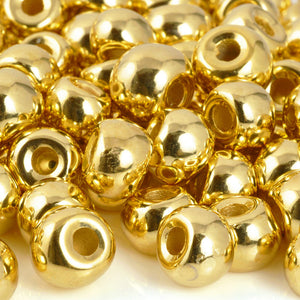 Ceramic Beads-10mm Rondelle Shaped-Gold