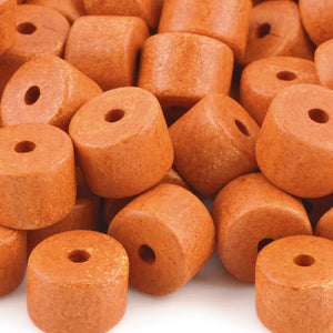 Ceramic Beads-10x13mm Round Tube-Tangerine