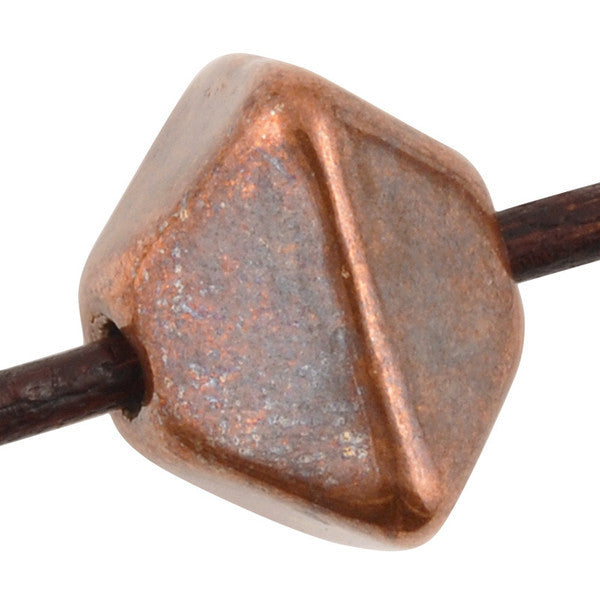 Ceramic Beads-11mm Octahedron-Antique Copper