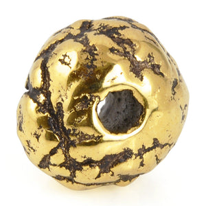 Ceramic Beads-12mm Coarse Round-Antique Gold
