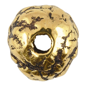 Ceramic Beads-12mm Coarse Round-Antique Gold