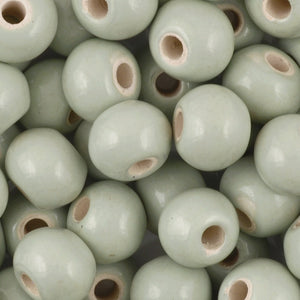 Ceramic Beads-12mm Round-Honeydew-Enamel