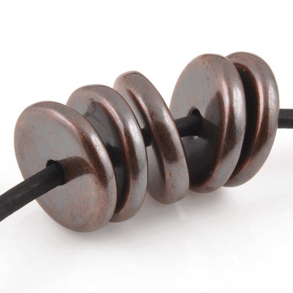 Ceramic Beads-13mm Round Disc-Antique Copper