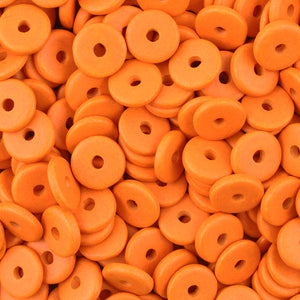 Ceramic Beads-13mm Round Disc-Orange-Quantity 25