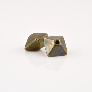 Ceramic Beads-15mm Octahedron-Antique Bronze