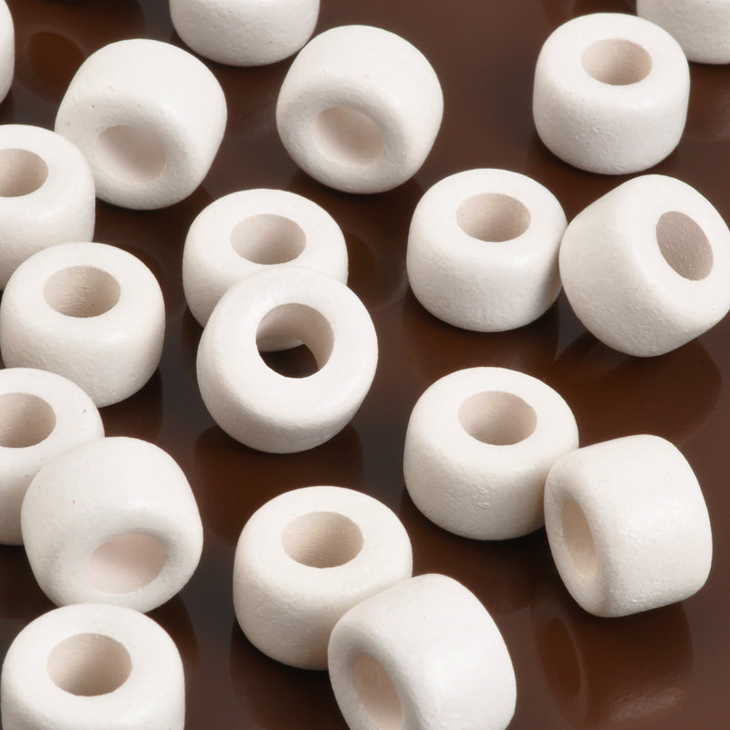 Ceramic Beads-15mm Rounded Tube-White-Quantity 1