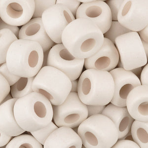 Ceramic Beads-15mm Rounded Tube-White-Quantity 1