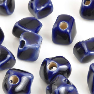 Ceramic Beads Wholesale-16mm Chunky-Phthalo Blue
