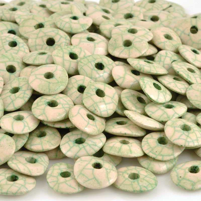 Ceramic Beads-16mm Donut-Antique Sage