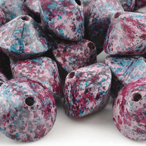 Ceramic Beads-23mm Top-Blue Violet Splash