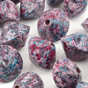 Ceramic Beads-23mm Top-Blue Violet Splash