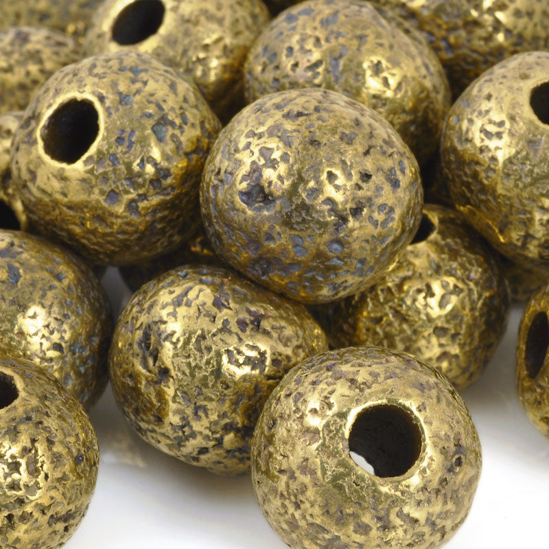 Ceramic Beads-20mm Coarse Round-Antique Bronze