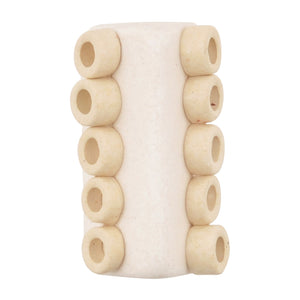 Ceramic Beads-20x12mm Avante Garde Triangle Tube-Stone White-Quantity 1