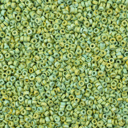 Ceramic Beads-3mm Tube-Green Apple-5 Grams