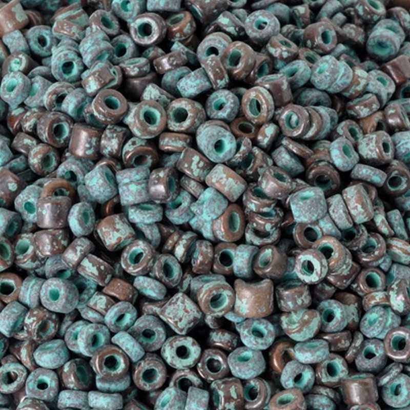 Ceramic Beads - 3mm Tube - Green Patina - Tamara Scott Designs