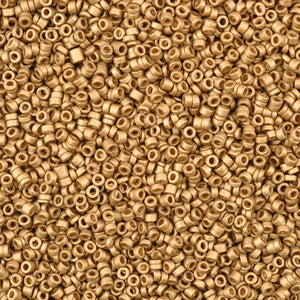 Ceramic Beads-3mm Tube-Matte Metallic Gold-5 Grams