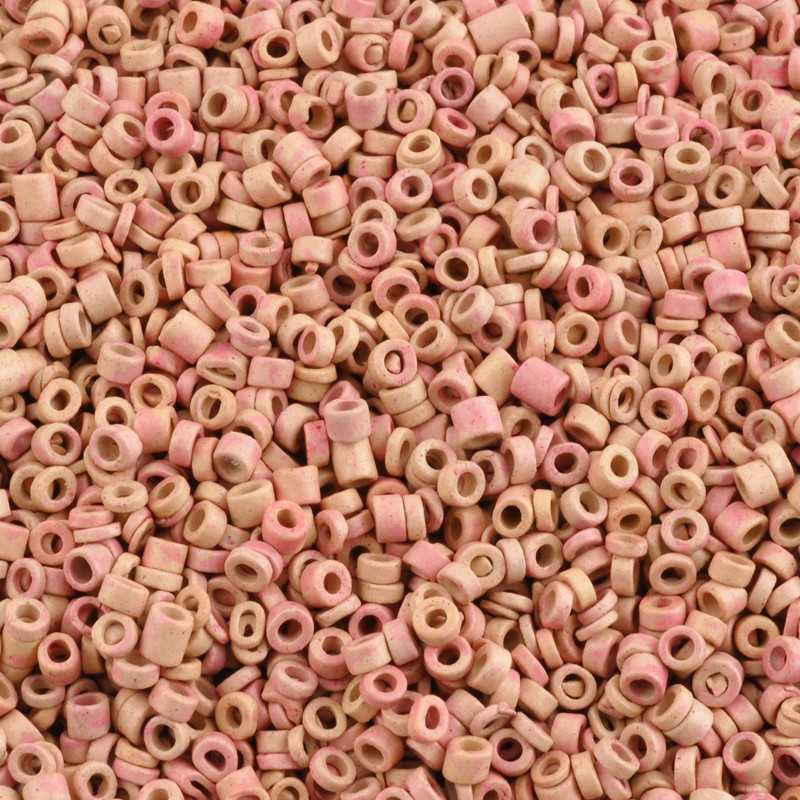 Ceramic Beads-3mm Tube-Natural Pink-5 Grams