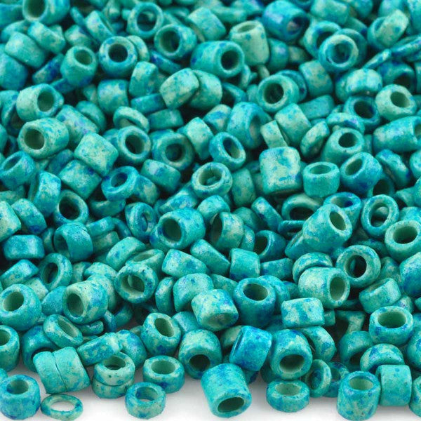 Ceramic Beads-3mm Tube-Seafoam Splash-5 Grams