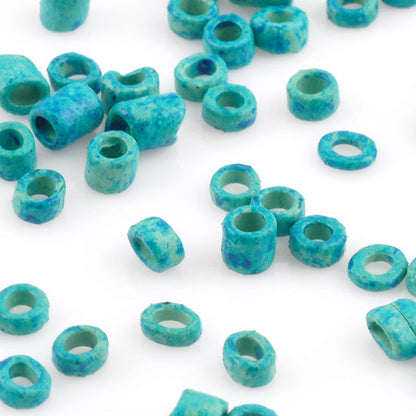 Ceramic Beads-3mm Tube-Seafoam Splash-5 Grams