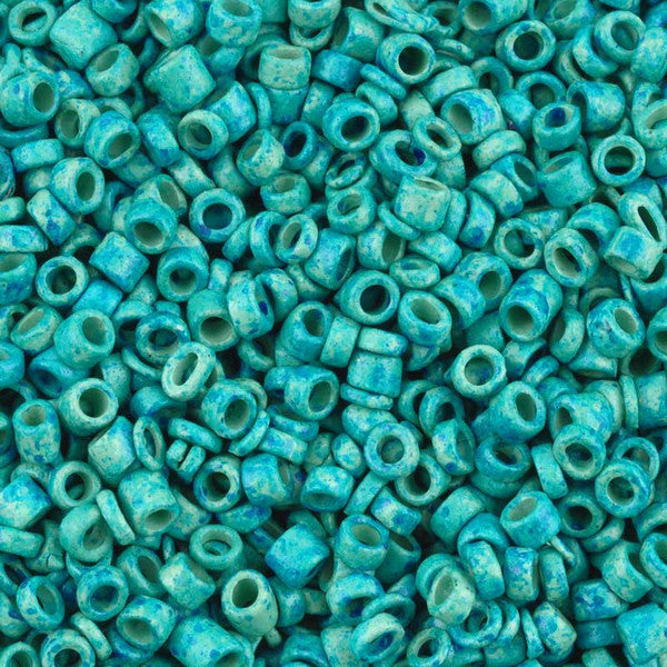 Ceramic Beads-3mm Tube-Seafoam Splash-5 Grams