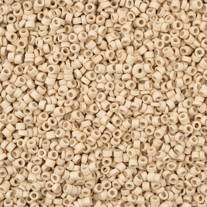 Ceramic Beads-3mm Tube-Stone White-5 Grams