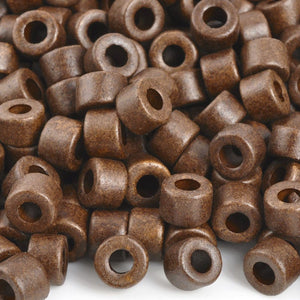 Ceramic Beads-4x6mm Tube-Chocolate