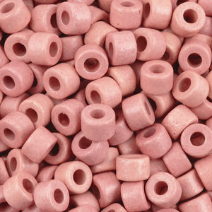 Ceramic Beads-4x6mm Tube-Rose Pink