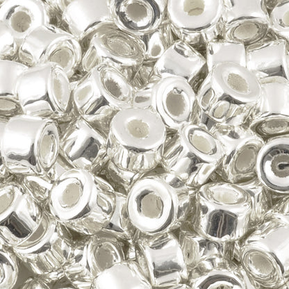 Ceramic Beads-4x6mm Tube-Silver