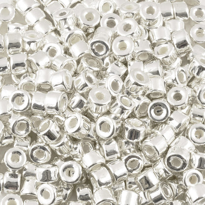 Ceramic Beads-4x6mm Tube-Silver